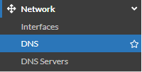 Pantalla de configuración de DNS en FortiGate